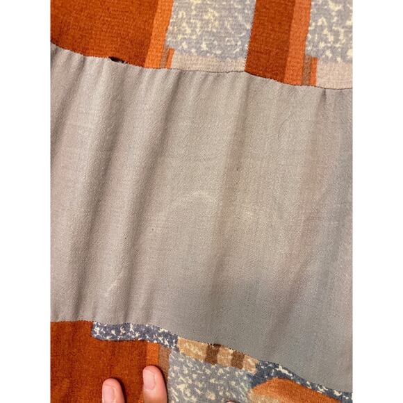 Vintage Handmade Women Midi Dress Large Abstract Print Button Up Artsy Wacky 80s - Picture 4 of 9